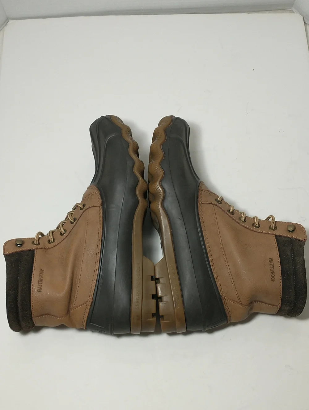 Sperry Brewster Duck Boot,‎ Stain/Water Resistant Leather, Size Men's 10, Brown